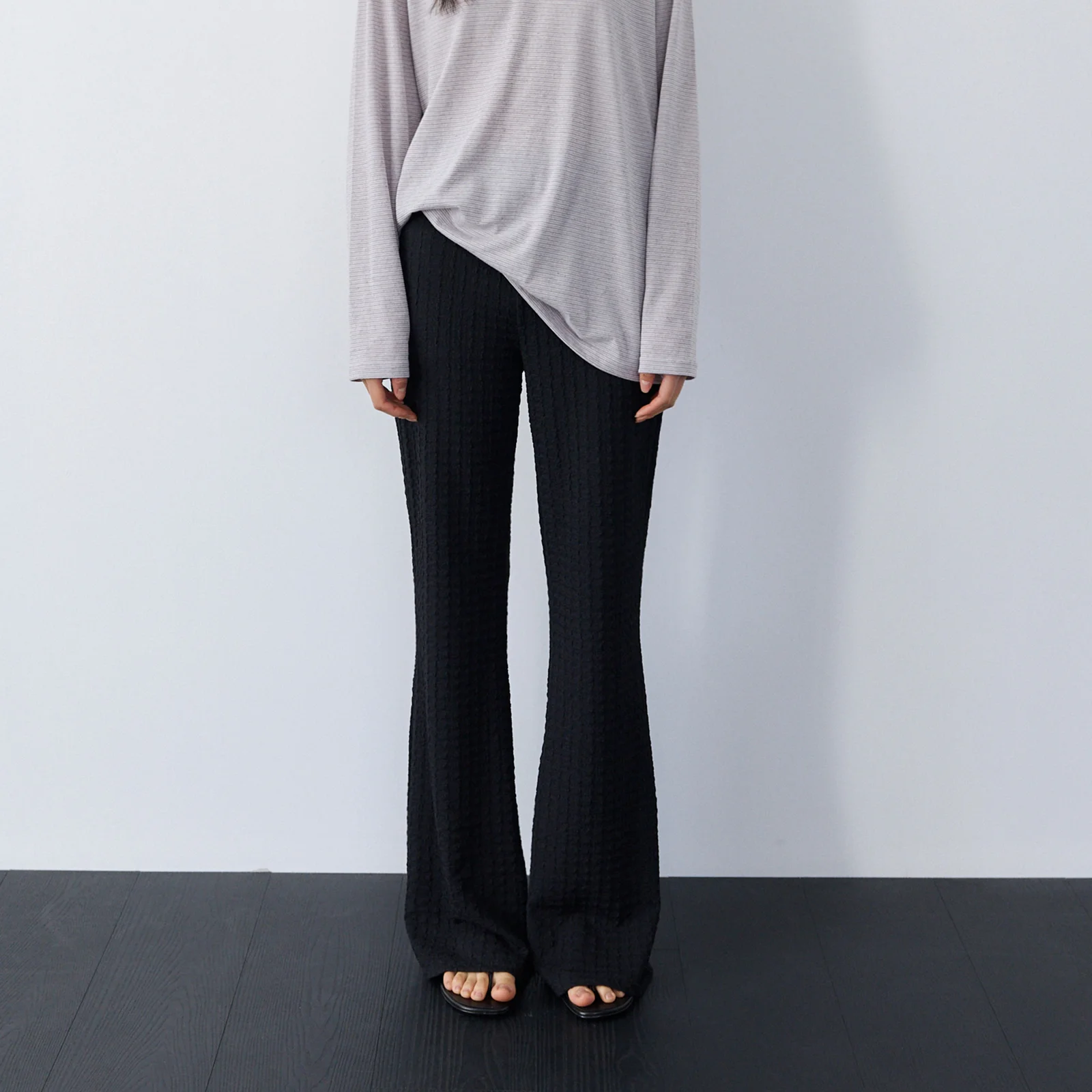 Summer Flare Pants-Black