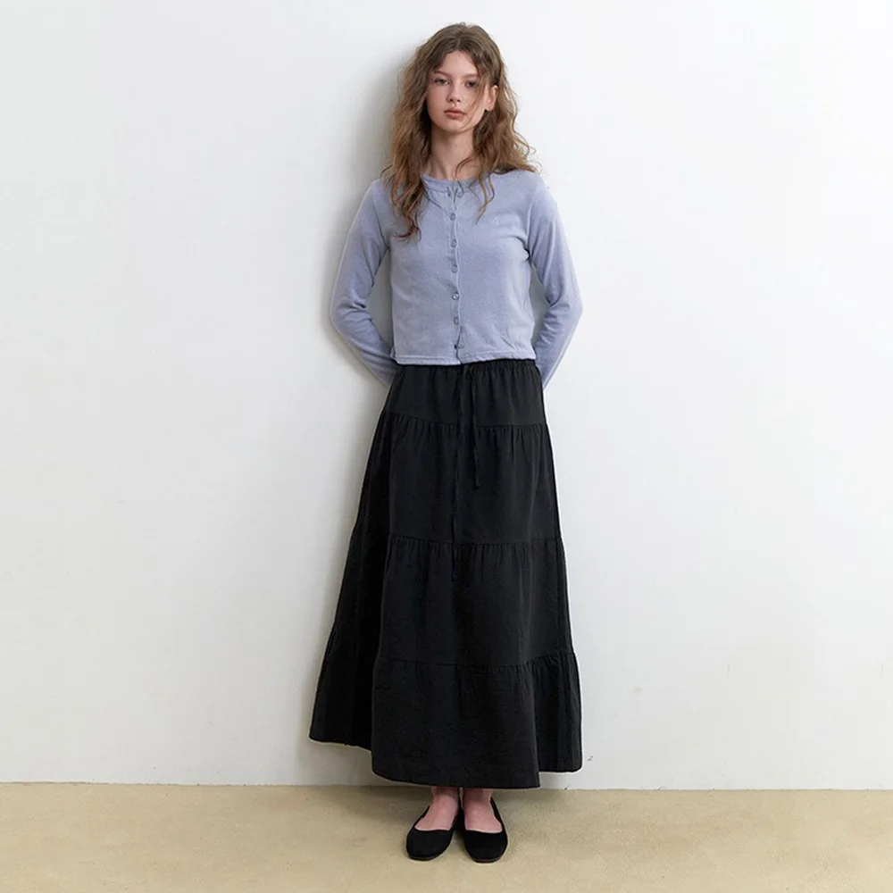 long cancan skirt - black