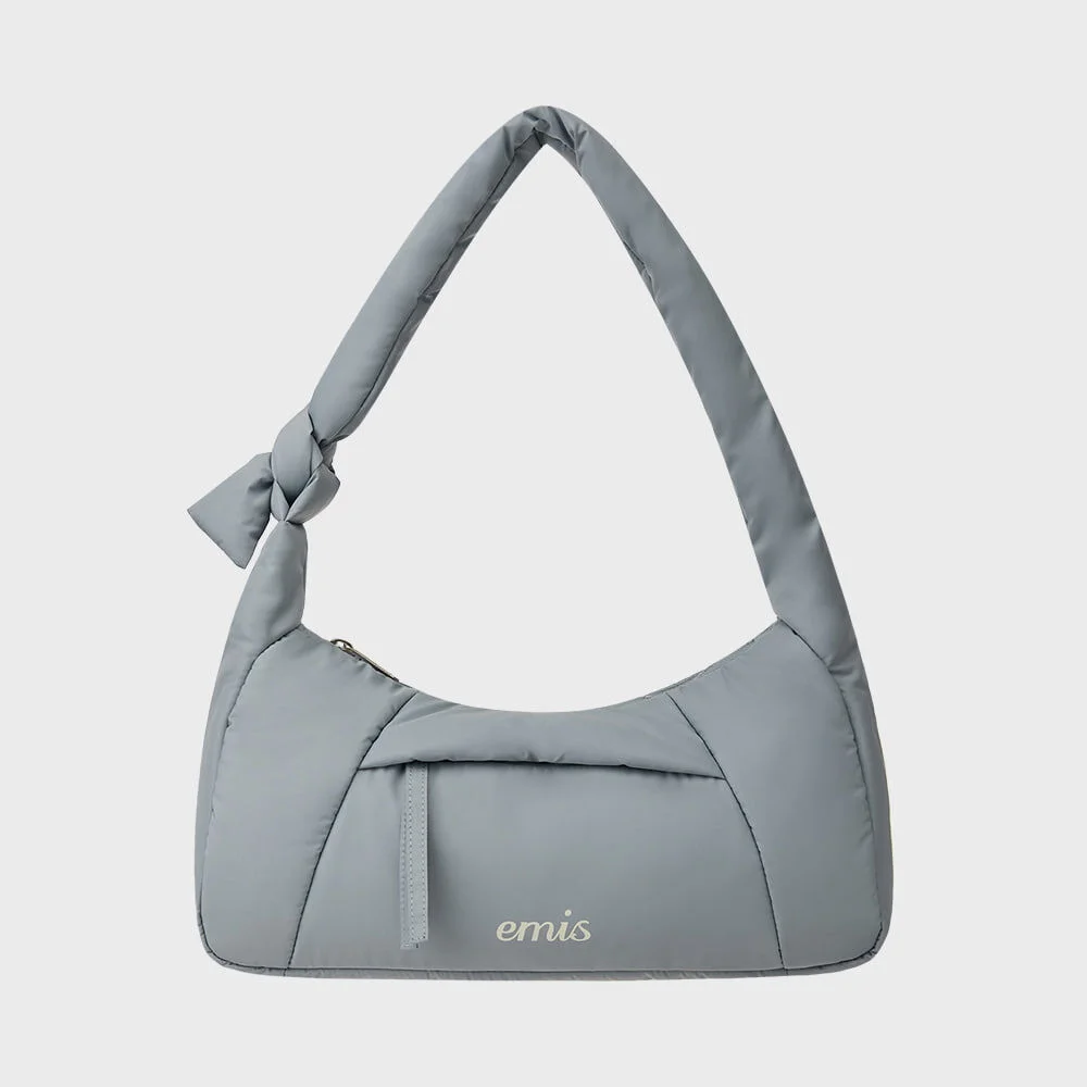 PADDED ZIP POCKET SHOULDER BAG-BLUE