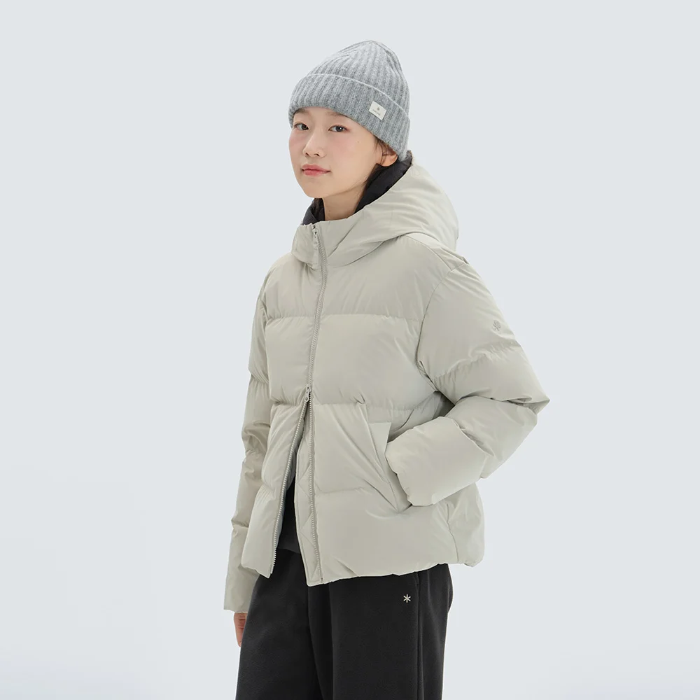 絲滑 女裝 連帽衫 中等 Down 外套 Light Beige (S24WWTDJ27)