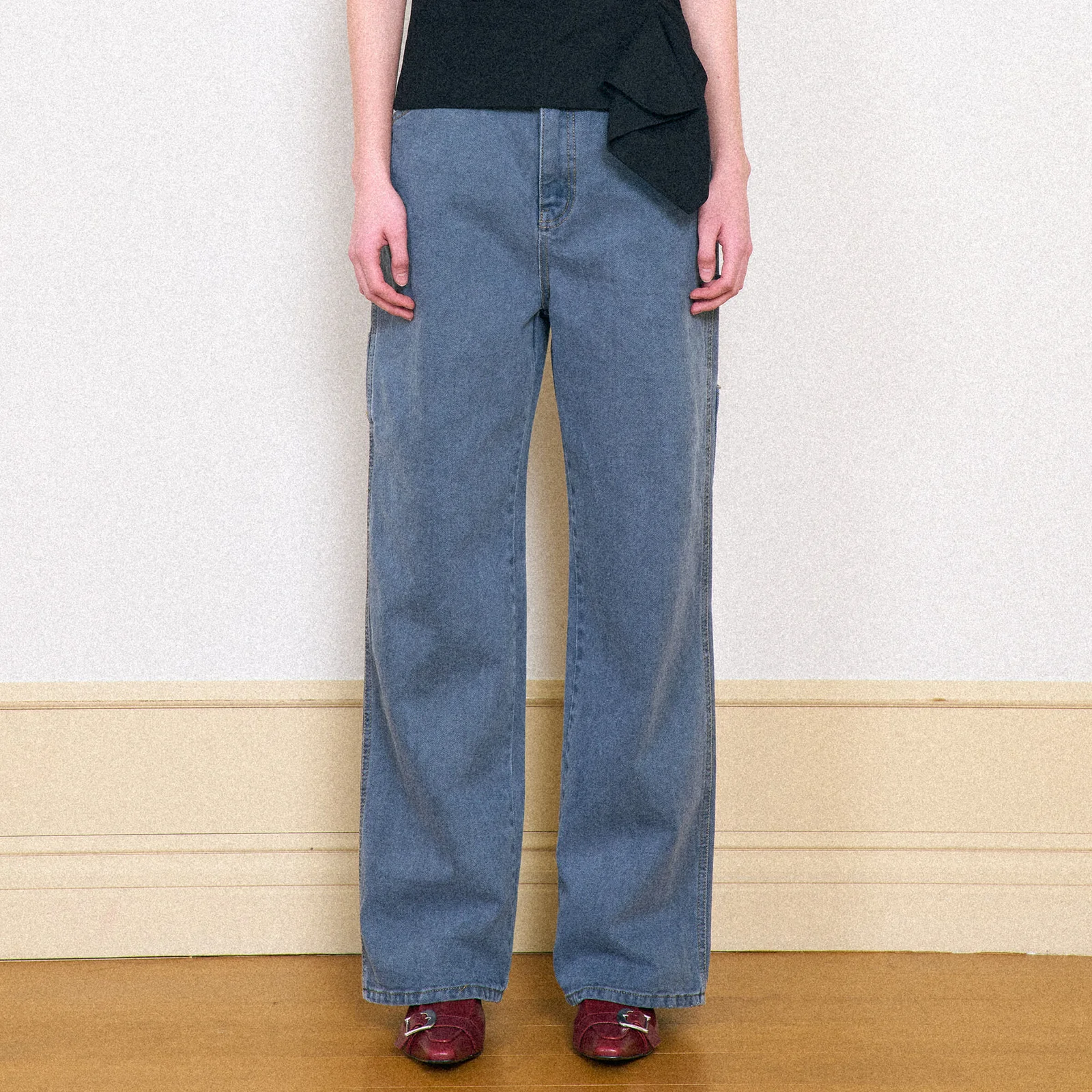 LOWRISE WORK JEANS_BLUE GREY