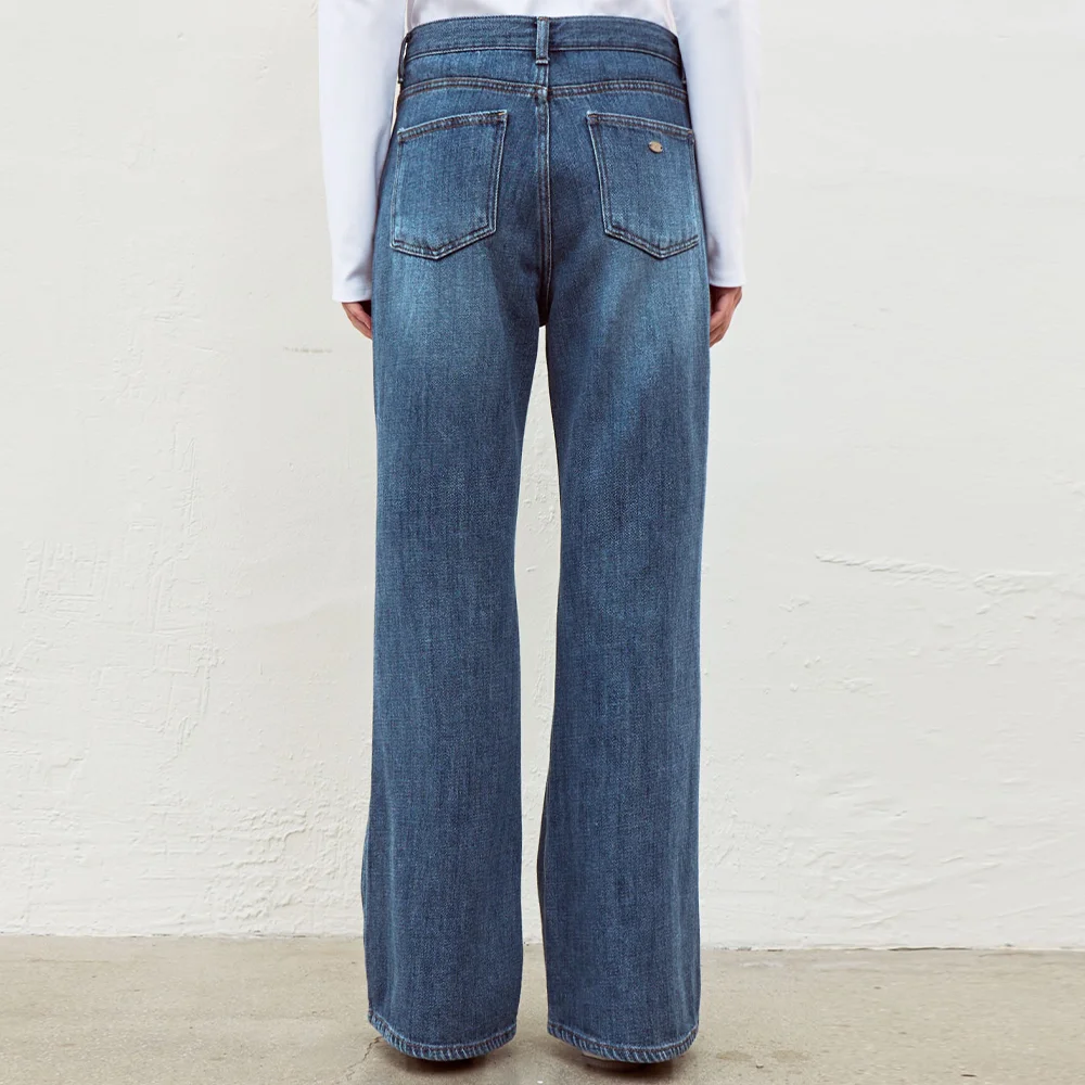 Relaxed boots cut denim - Mid blue