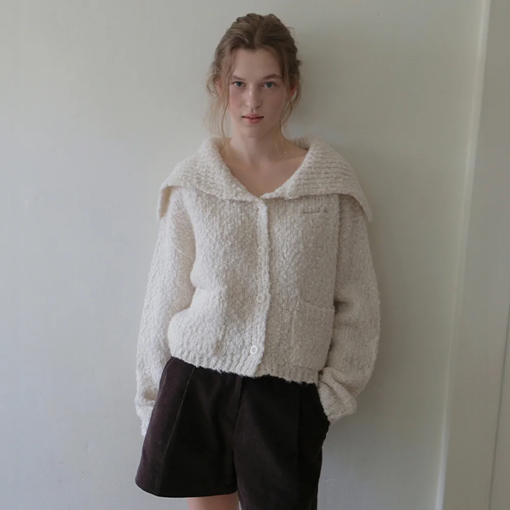 Buddy Wool Sailor Cardigan - Ivory