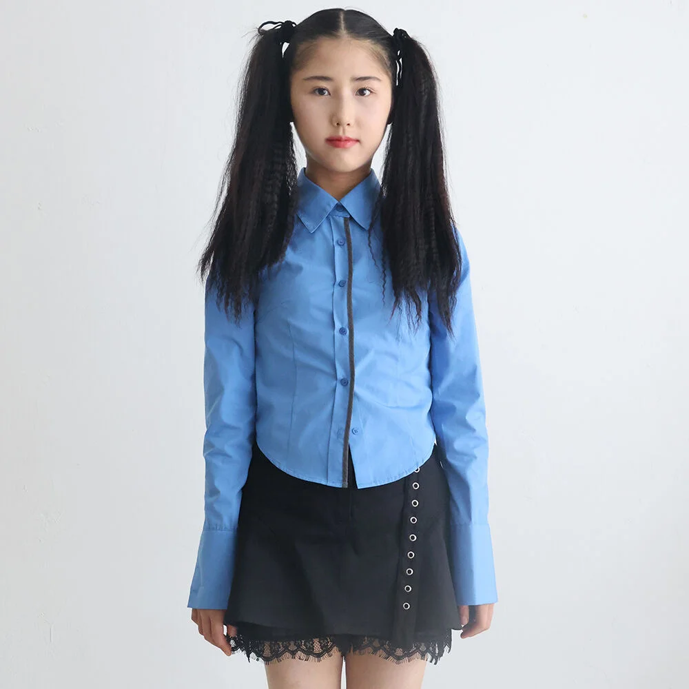 COLOR PIPING SHIRT BLUE