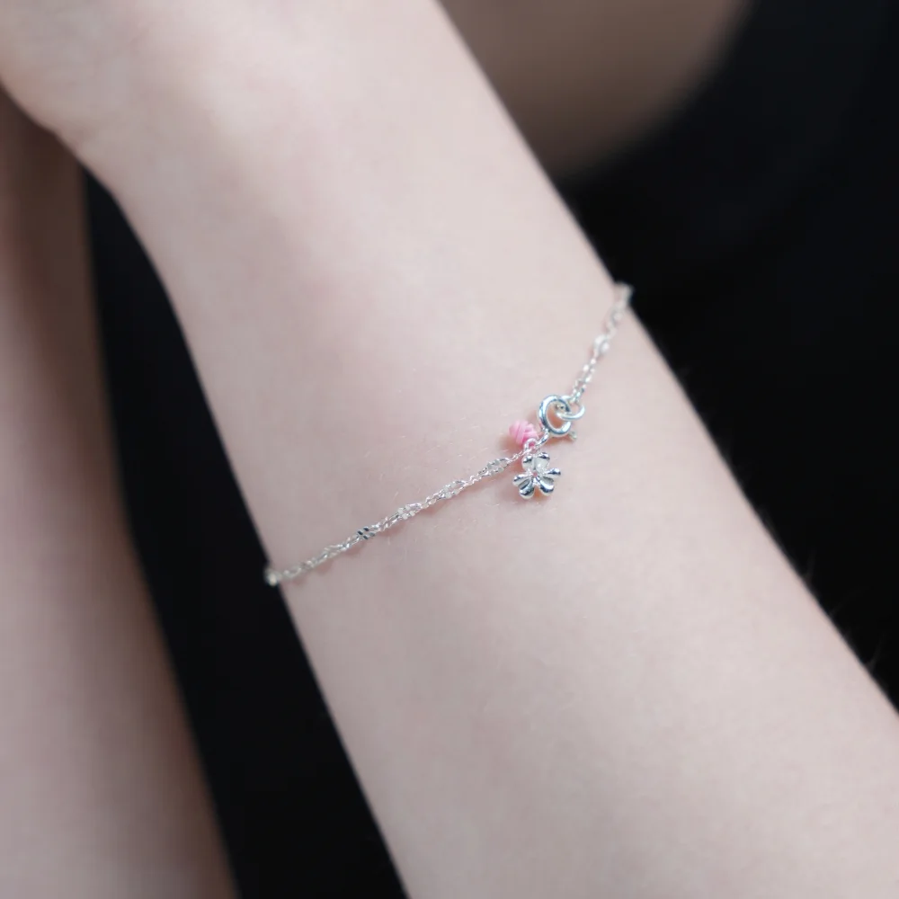 Simple oval cutting silver chain Bracelet 925 銀色 Oval 裁切 鏈條 純銀 手鏈
