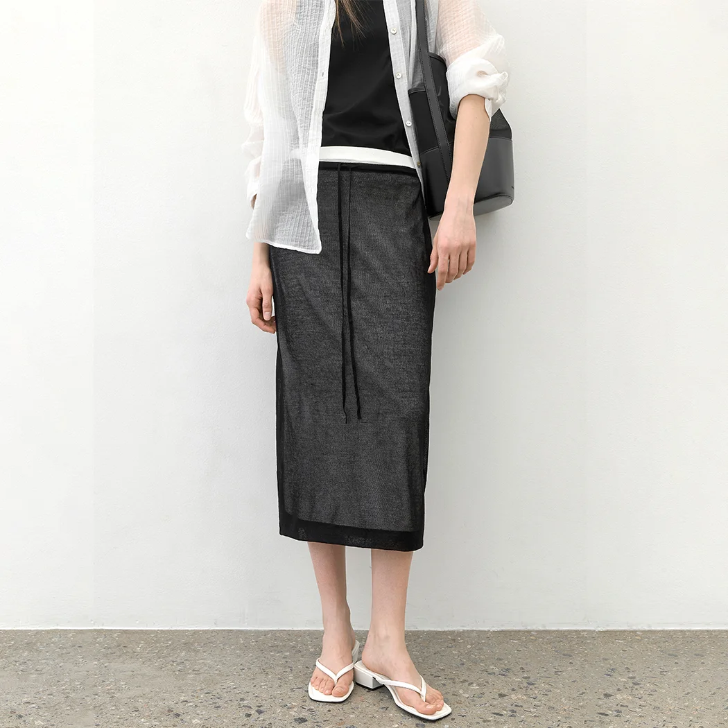 DOUBLEMENT SET-UP KNIT SKIRT(SK-4995)