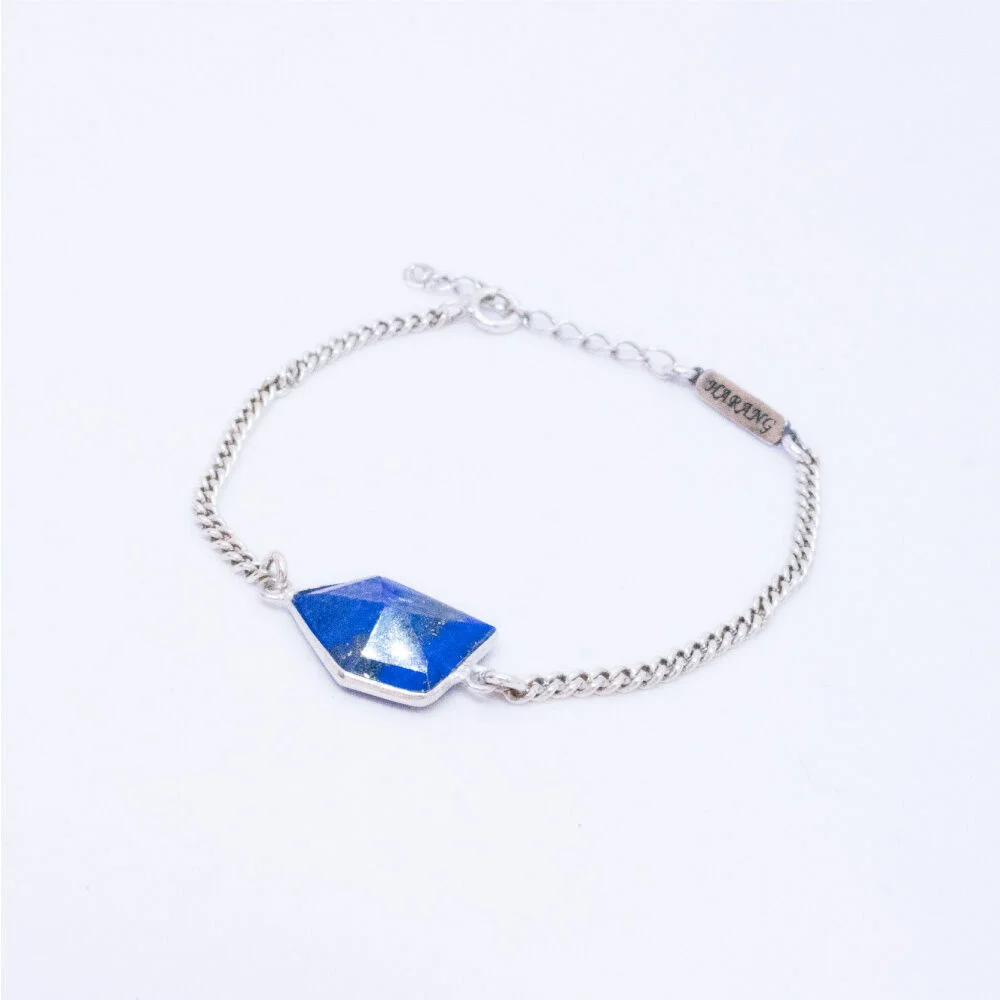 HR 330B_Pentagon Cut Lapis Lazuli Bracelet