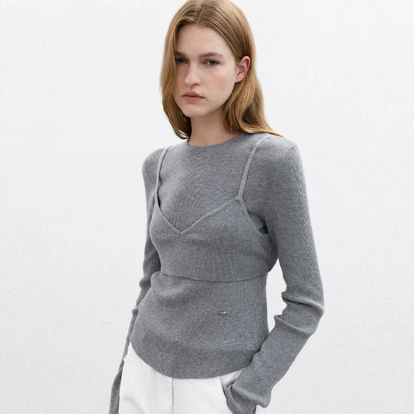 TEENI LAYERED BUSTIER KNIT(T-7102)