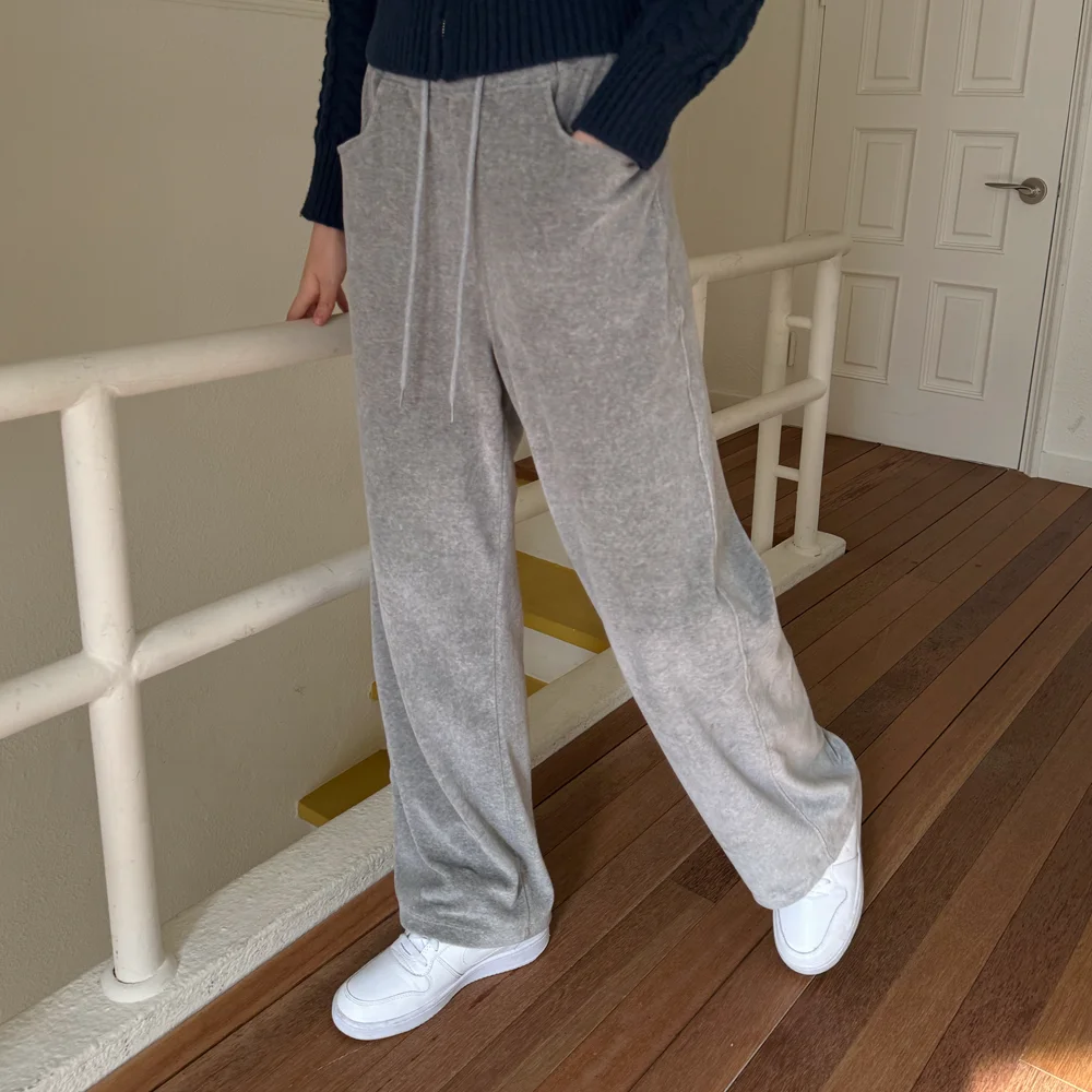 InZi Active 絲絨 褲子 灰色