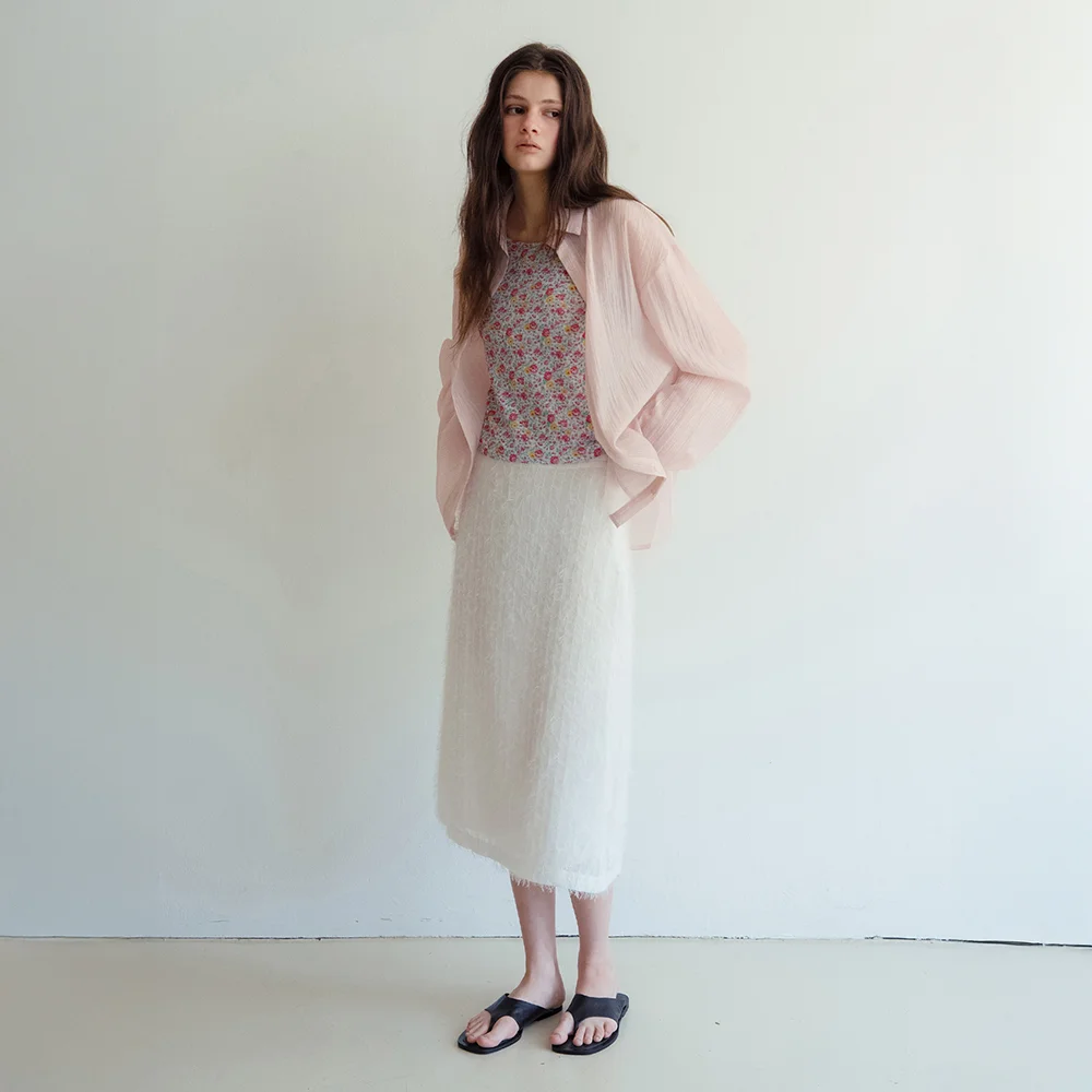 Breni 流蘇 半身裙_Breni Skirt_Ivory