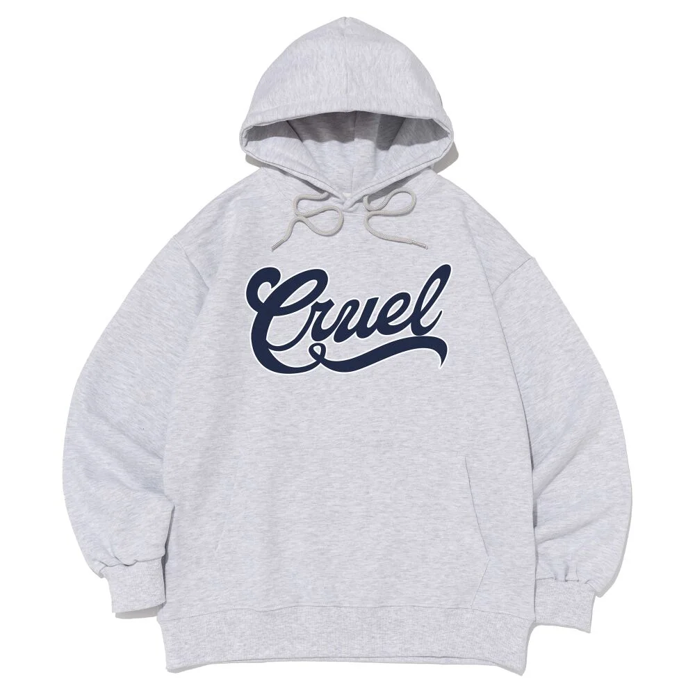 CRUEL LOGO HOOD T-SHIRT (LIGHT GRAY)