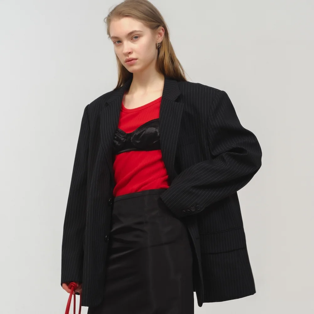 UNISEX, Oversized Tailored Jacket / BK Stripe