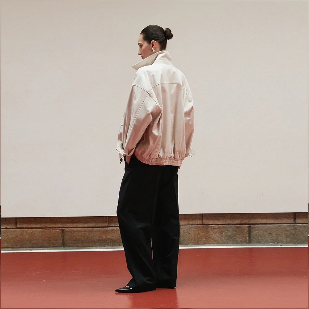 Vegetable Lambskin Overfit Blouson_Cream