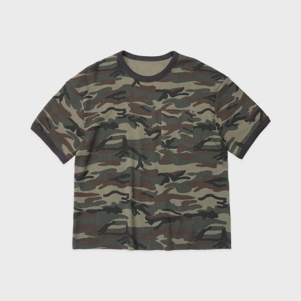 保暖 短版 迷彩 Ringer Tee KHAKI