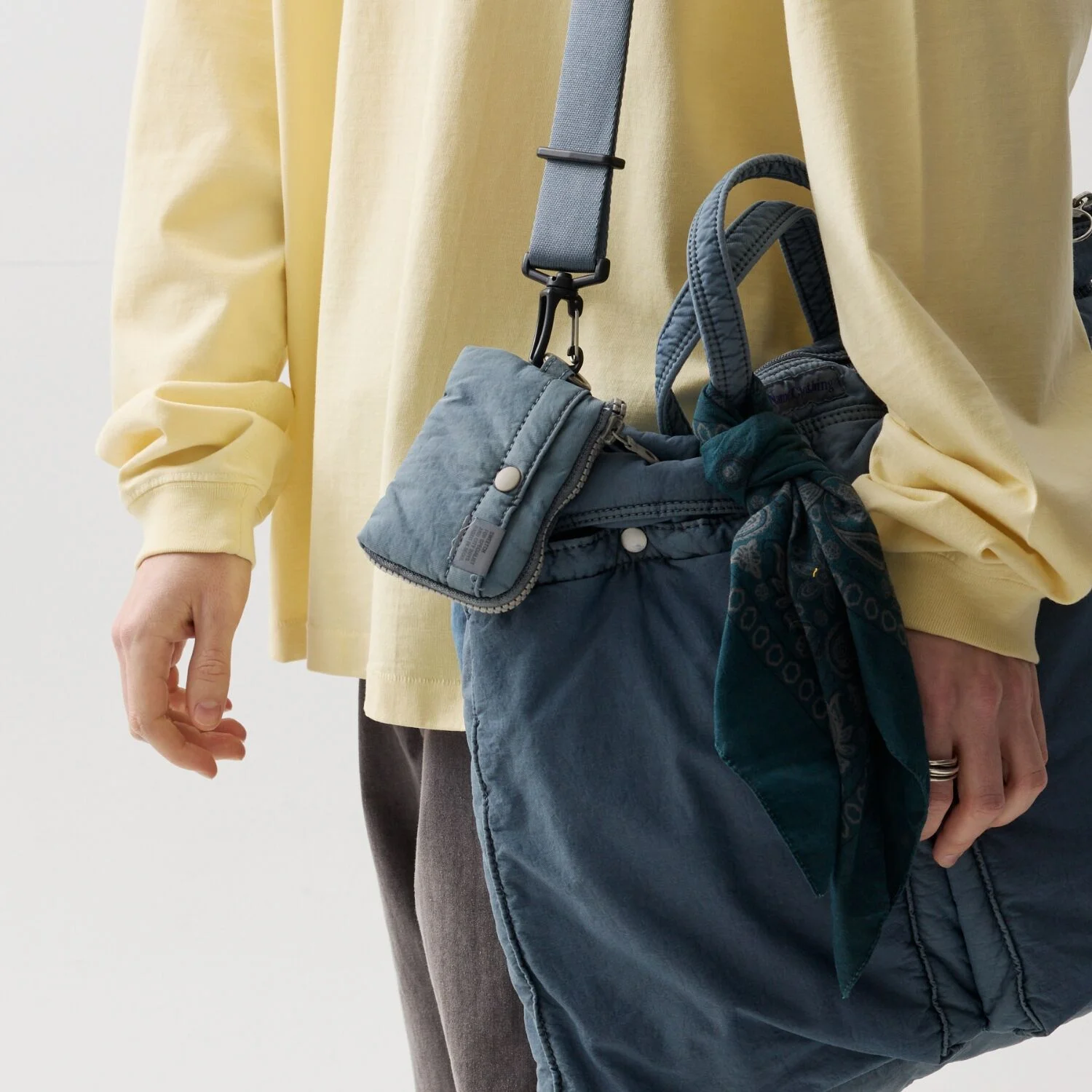 NMR X SWC DYED HALF ZIP WALLET DUSTY BLUE