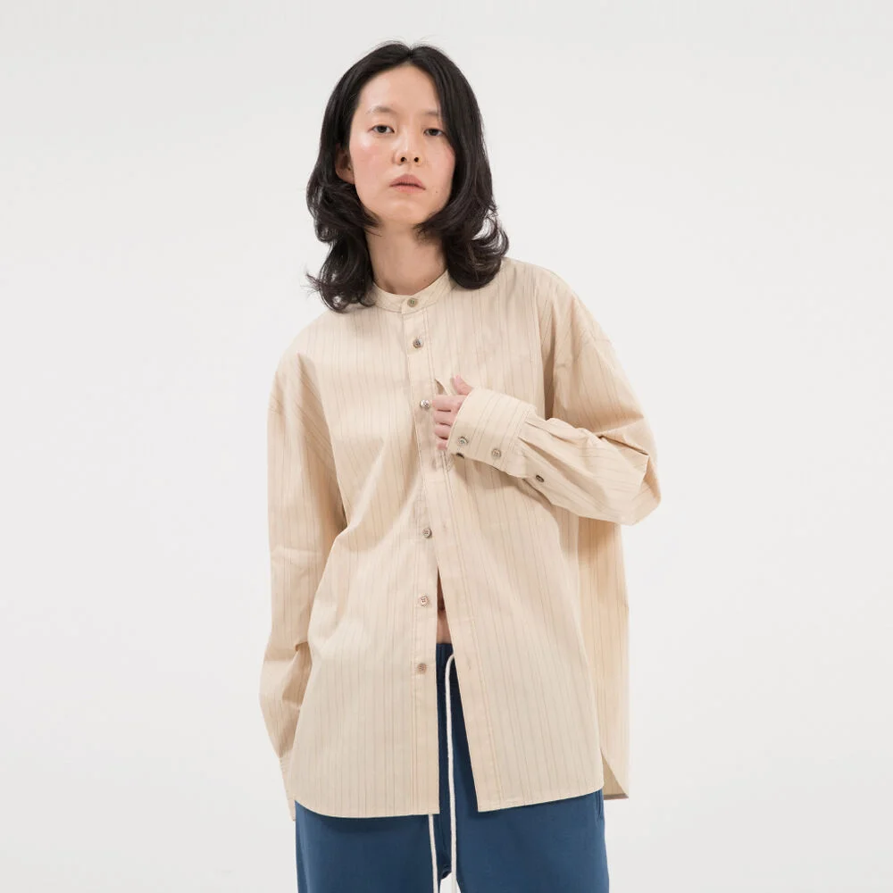 ARC STRIPE SHIRT / YELLOW BEIGE