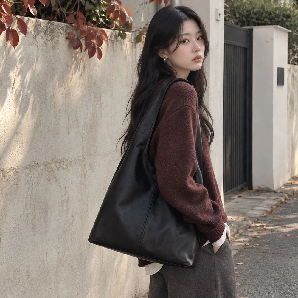 日 Hobo 單肩袋_Black