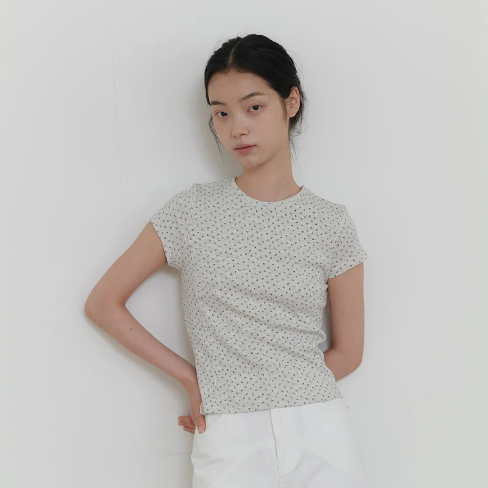 FLOWER CAP T-SHIRT_OATMEAL