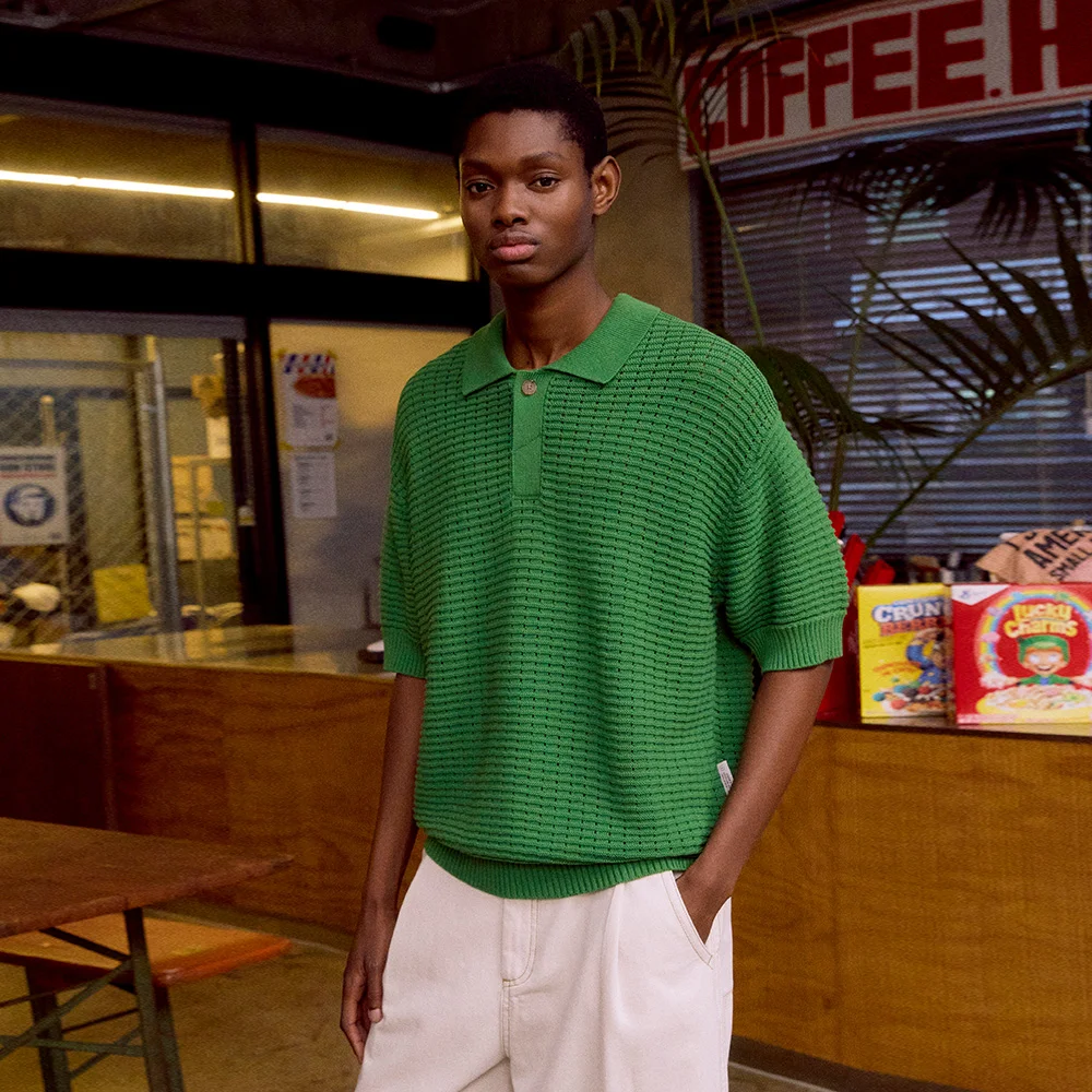 Punching Collar Sweater (FOREST GREEN)