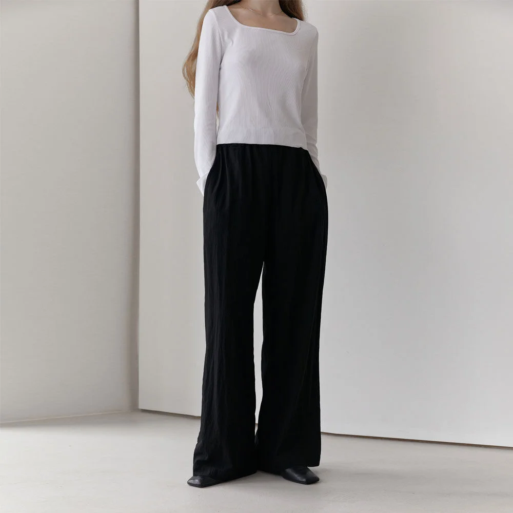 Nylon Relax Banding Pants (Black)