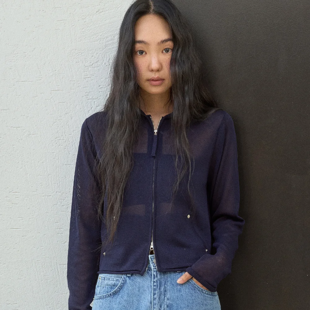 HOT SUMMER HOOD ZIP-UP (NAVY)