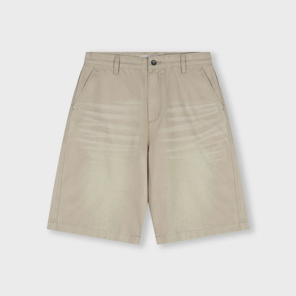 WASHED DENIM SHORTS ECRU