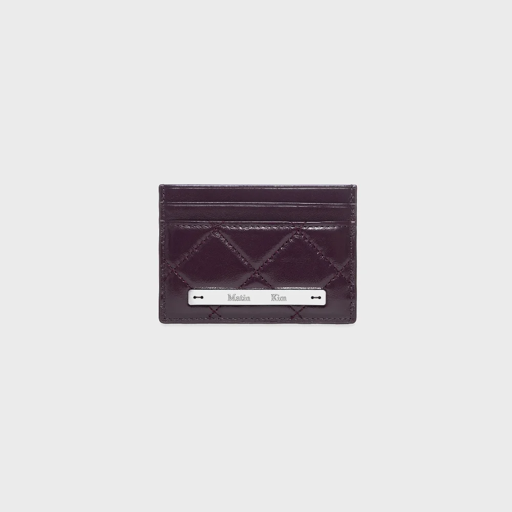 PUFF QUILT CARD WALLET IN WINE
