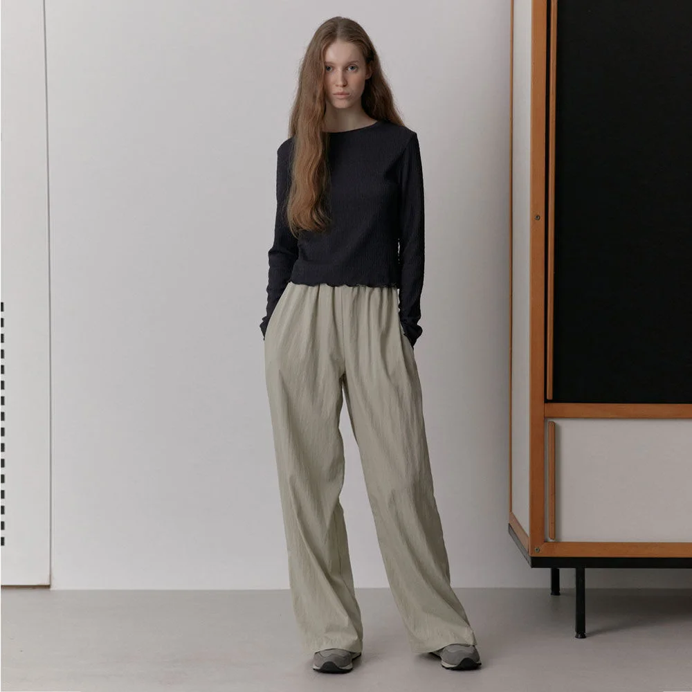 Nylon Relax Banding Pants (Leaf Beige)
