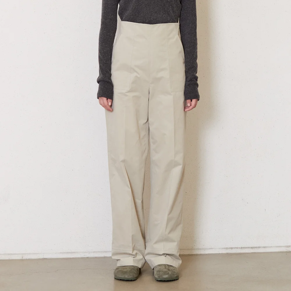 cation cotton curved pants_khaki beige