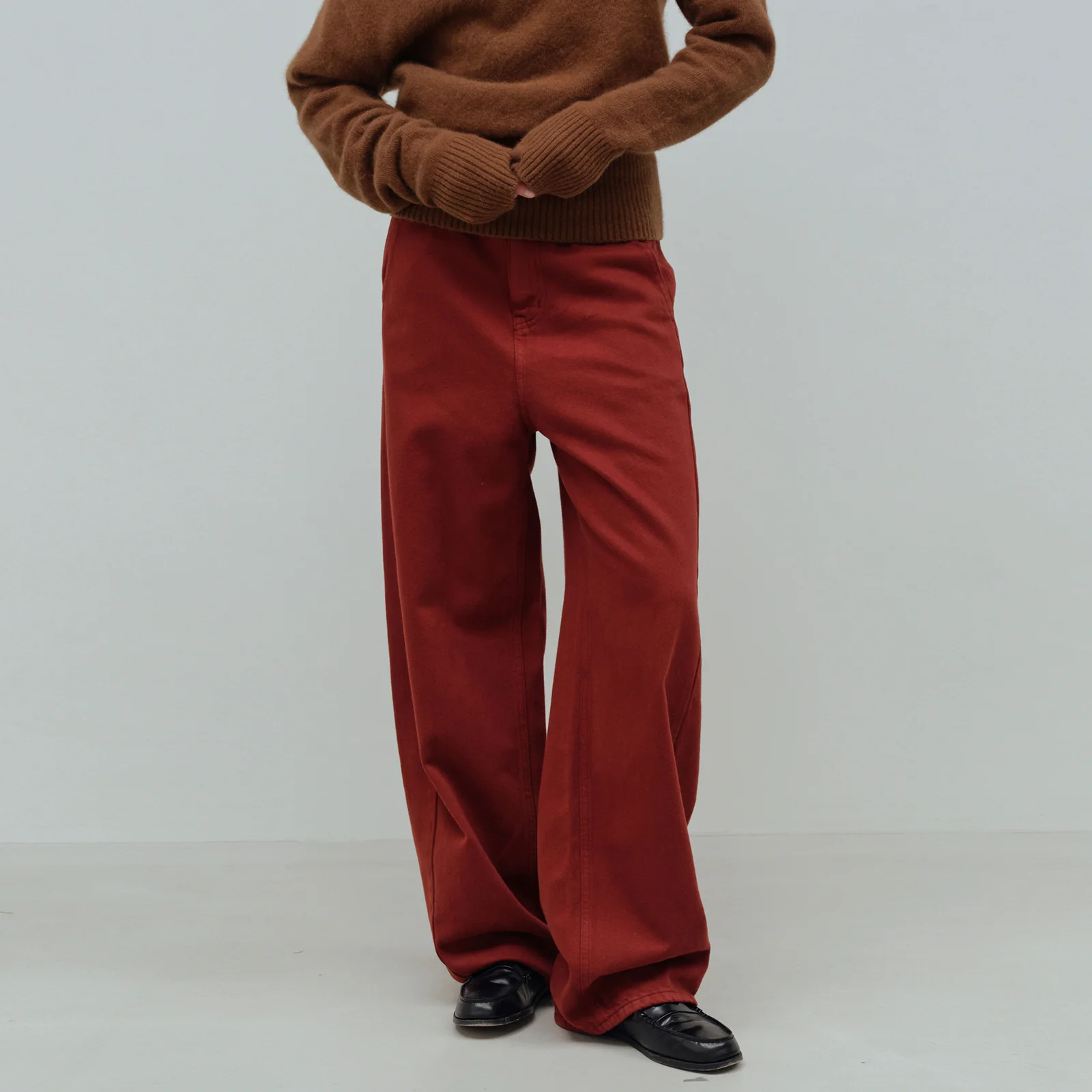 Brick Red Wide Denim(Red)