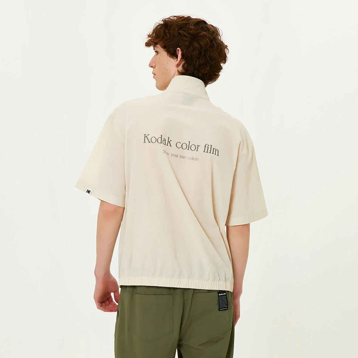 微風 淺 Stand Neck 短袖 拉鏈 IVORY