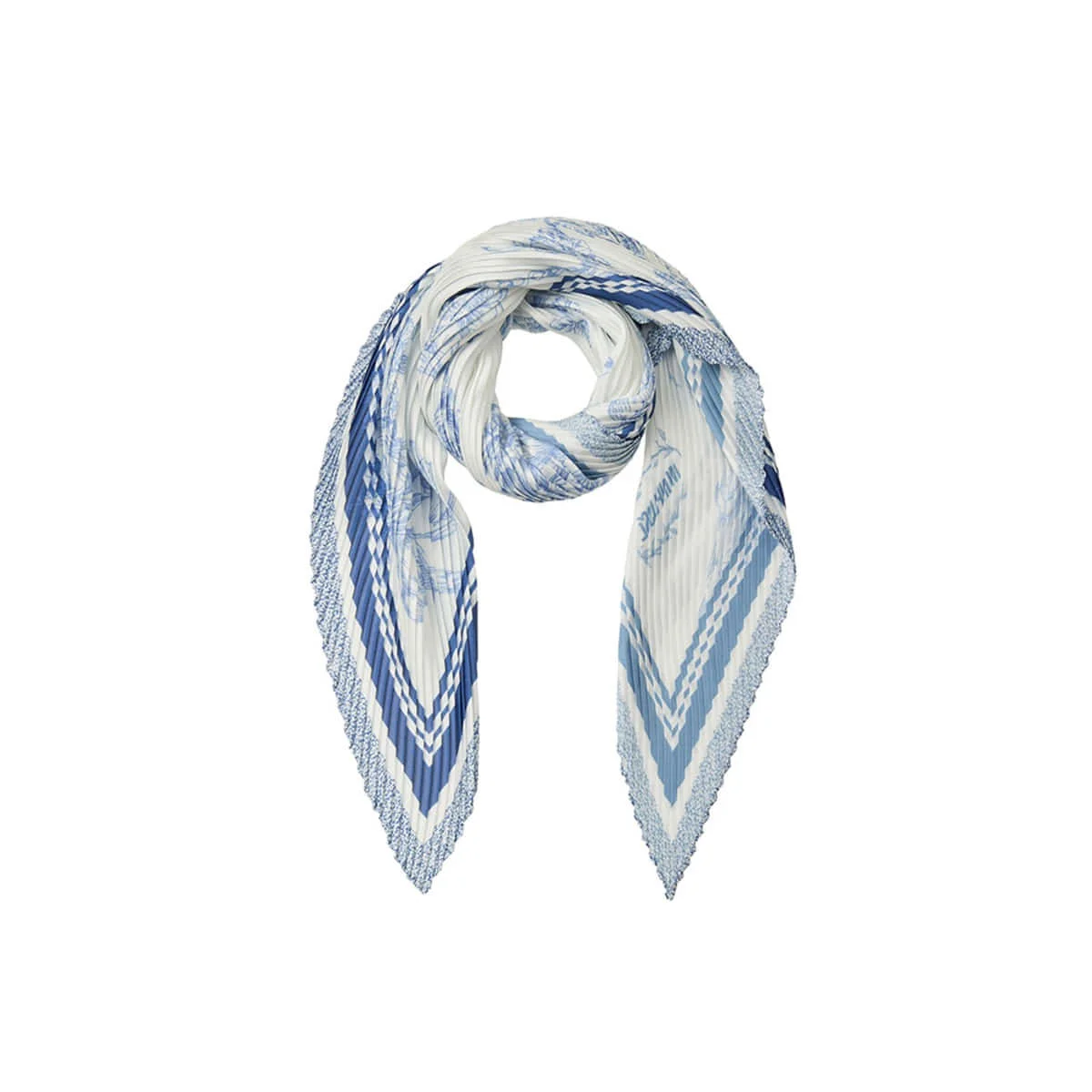 Toile 浪漫 百褶 環 絲巾 (藍色)