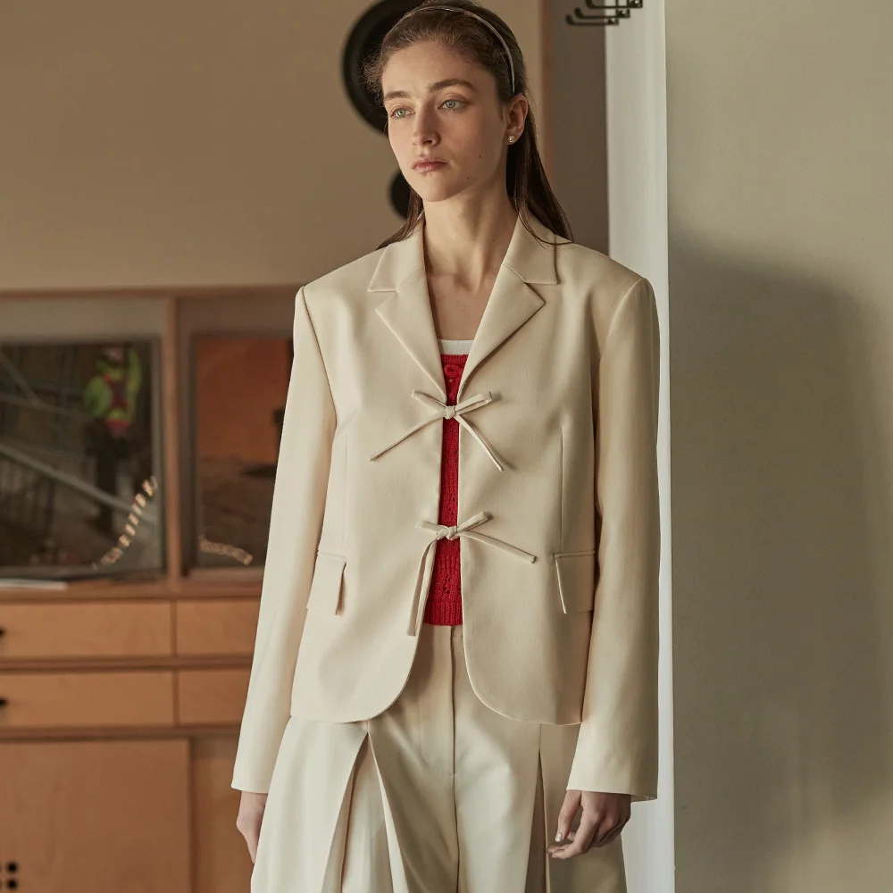 Strap single jacket - Cream