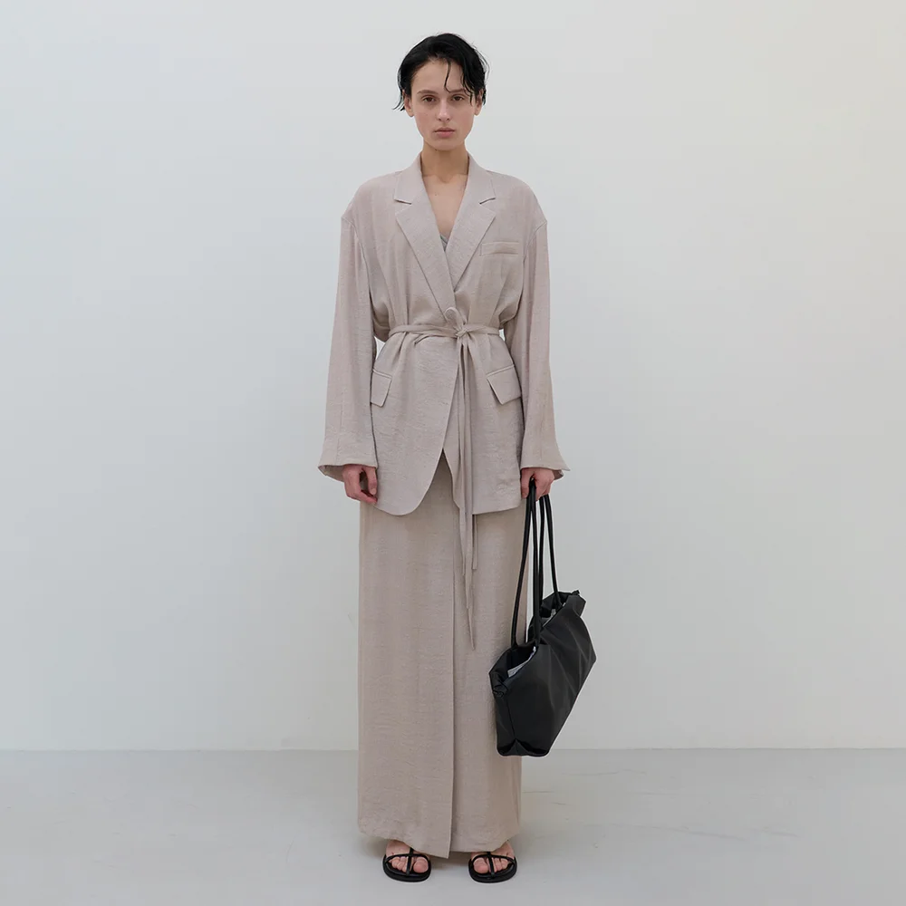 Wrinkle Textured Jacket (ash beige)
