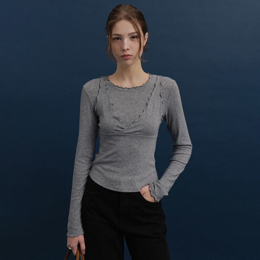 Lany Bustier Layered Setup (Gray)