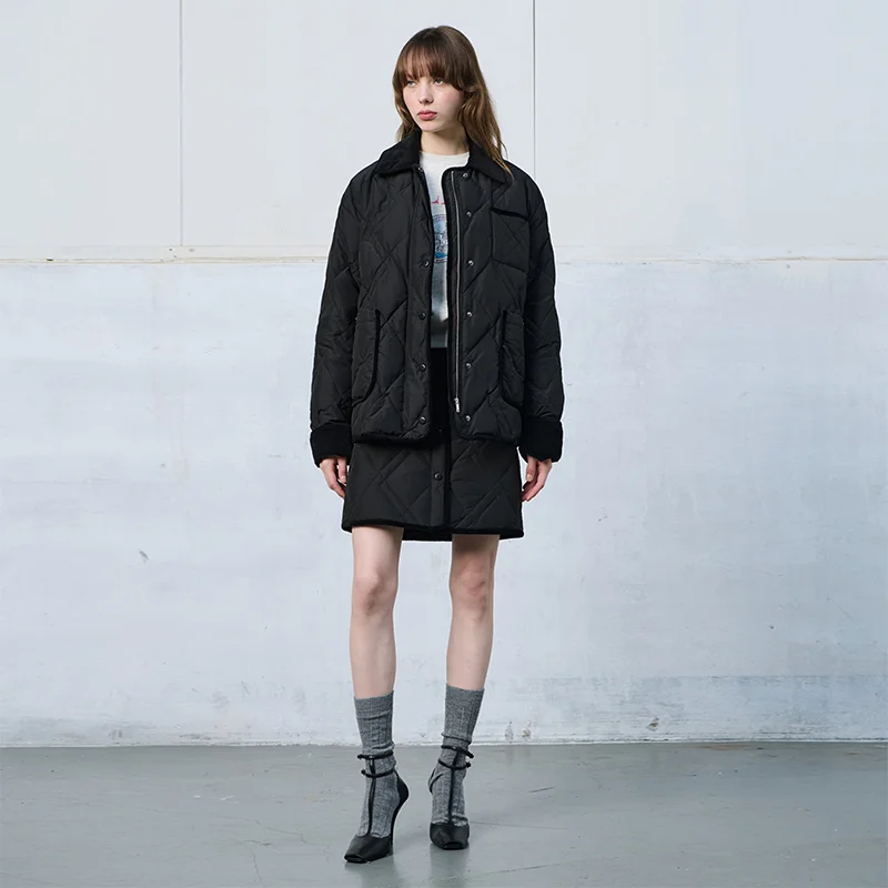 Quilted half goose jacket_YAADON5
