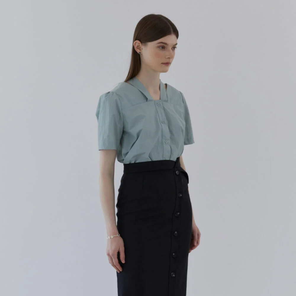 LINE POINT BLOUSE - GREEN
