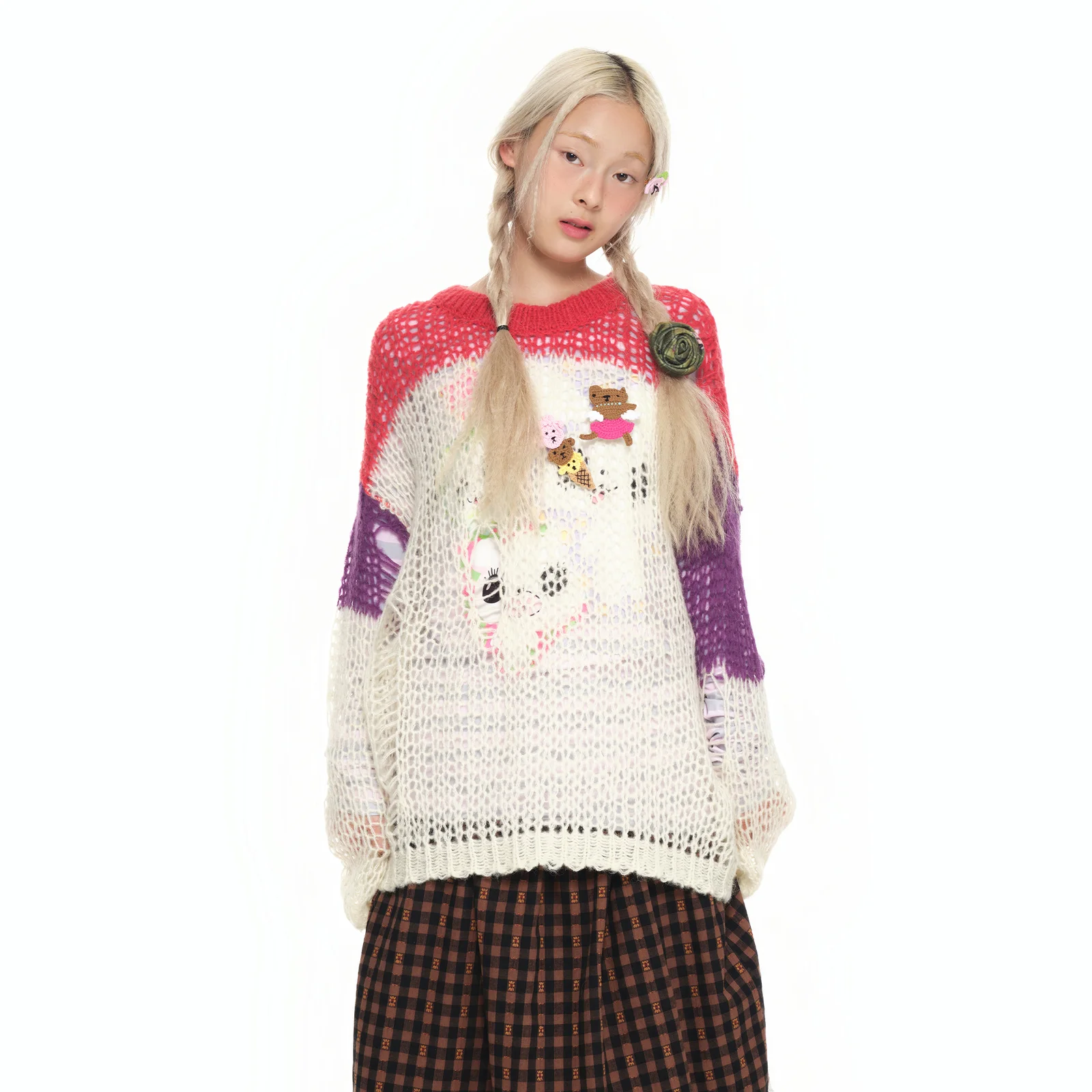 Open Weave Mesh Knit_mix