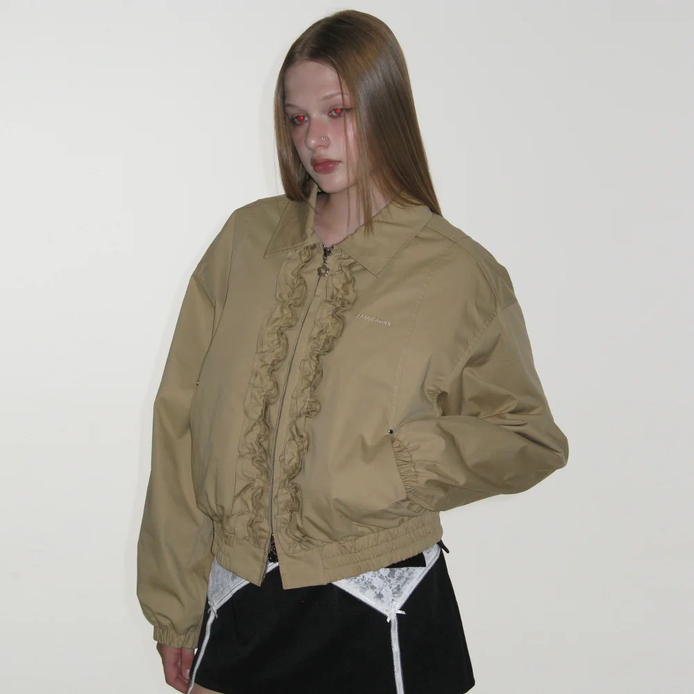 FRILL BALLOON BLOUSON_BEIGE