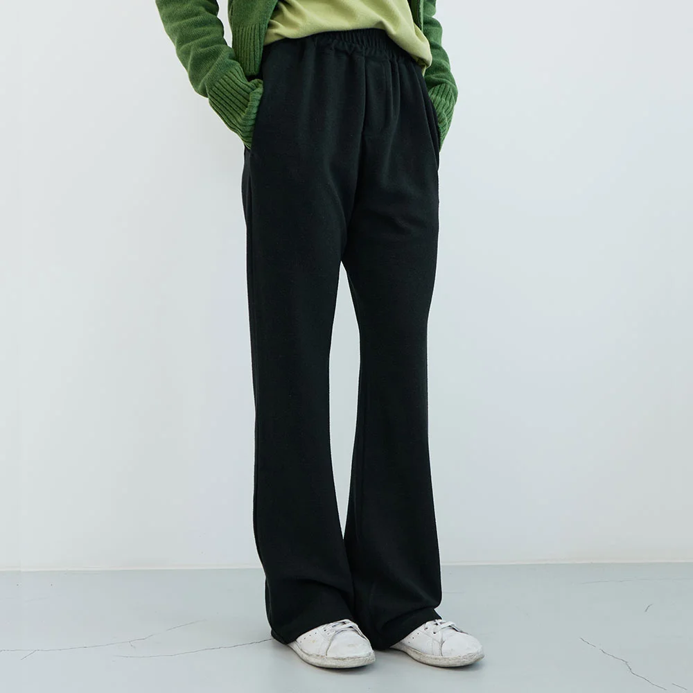 Curble 鬆緊帶 靴型 褲子 (Black)