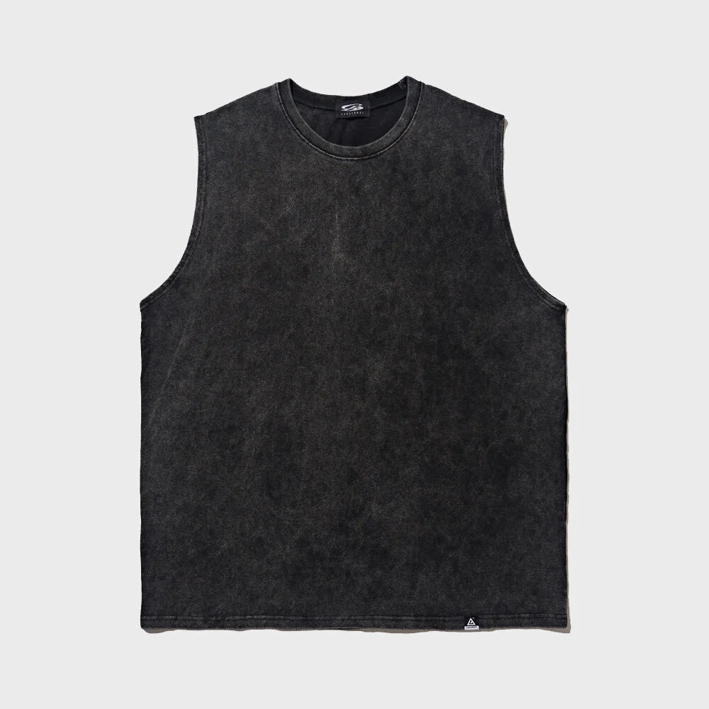 PIG DING OVER BOX SLEEVELESS SHIRT (BLACK)