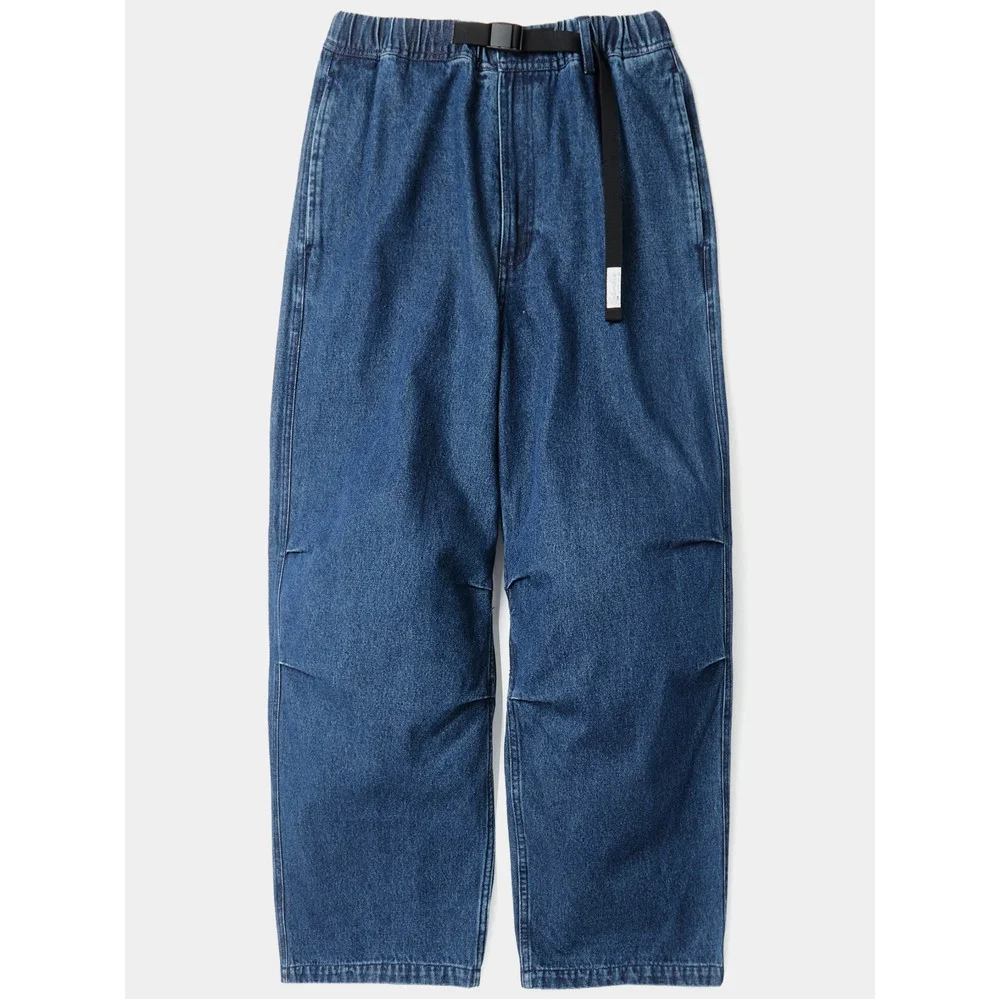 SL-LABEL BELTED PARACHUTE DENIM PANTS 午夜牛仔