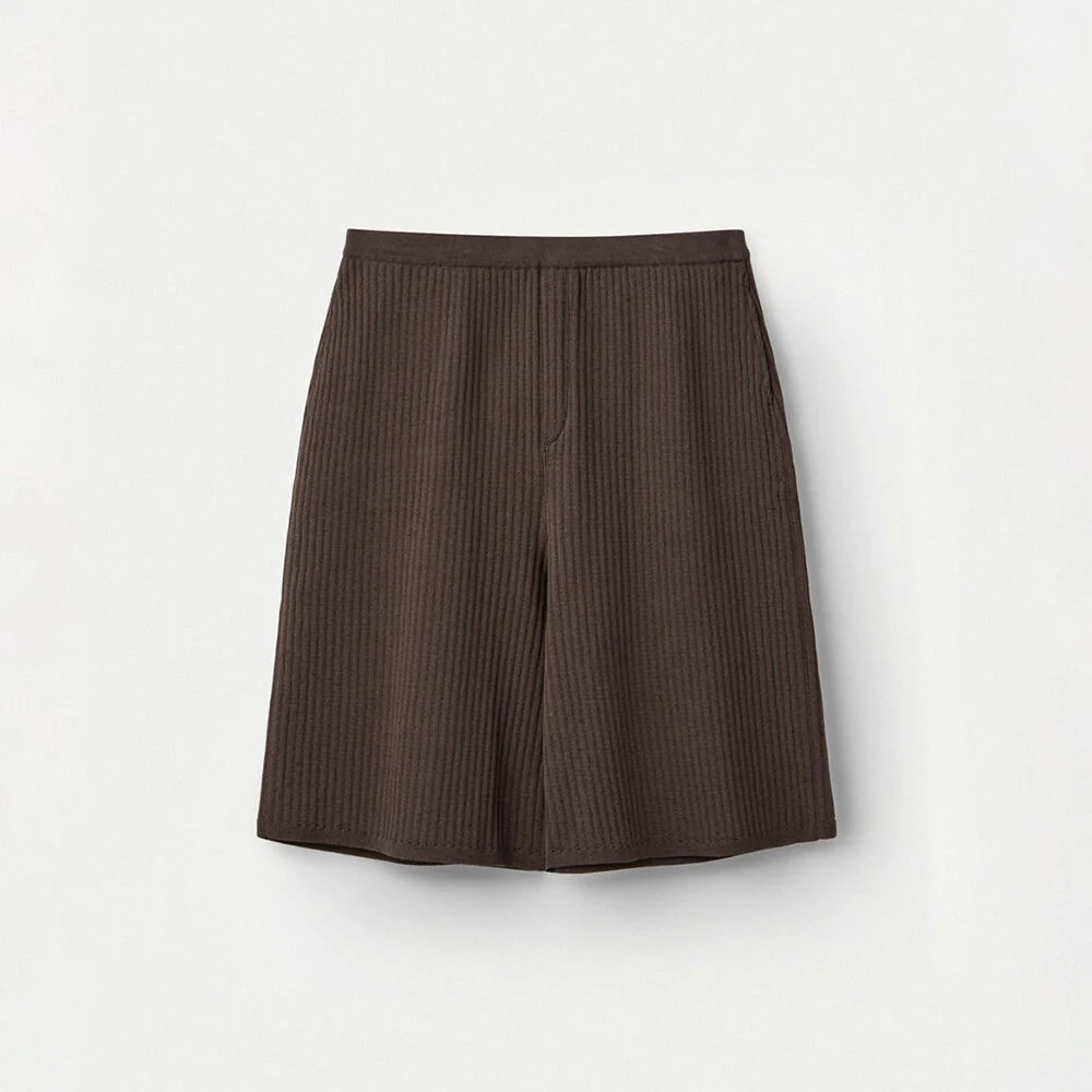 Fine Cotton Bermuda Pants_Brown