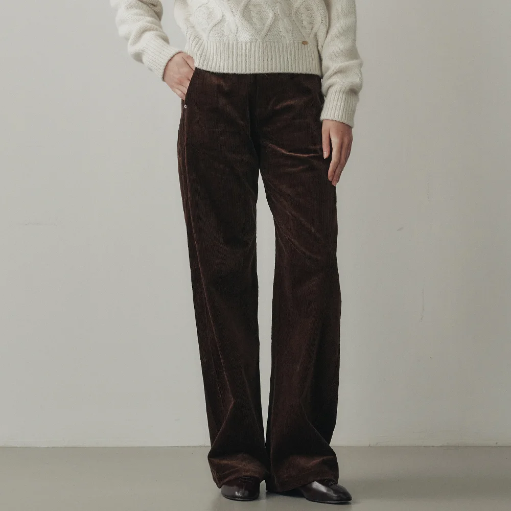 French Corduroy Pants DarkBrown