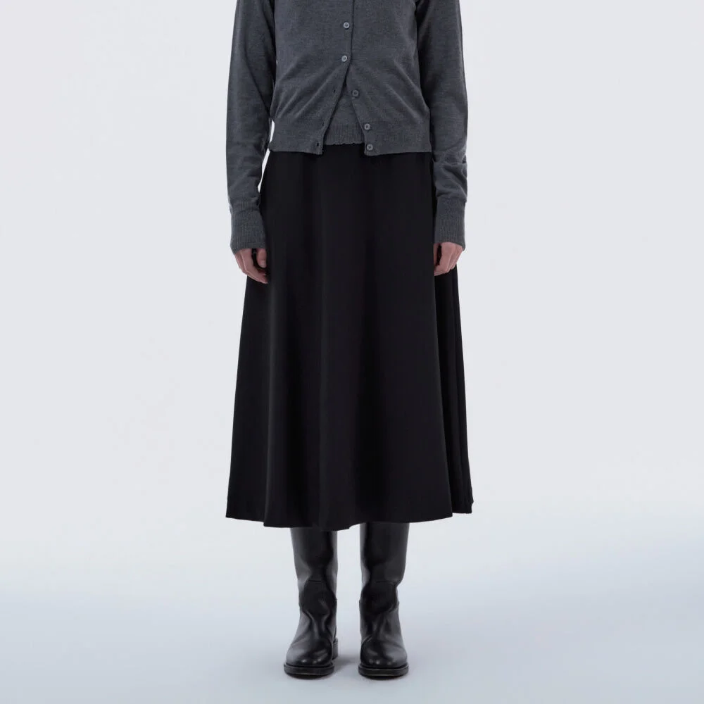 Long Flare Suit Skirt - Dark Navy