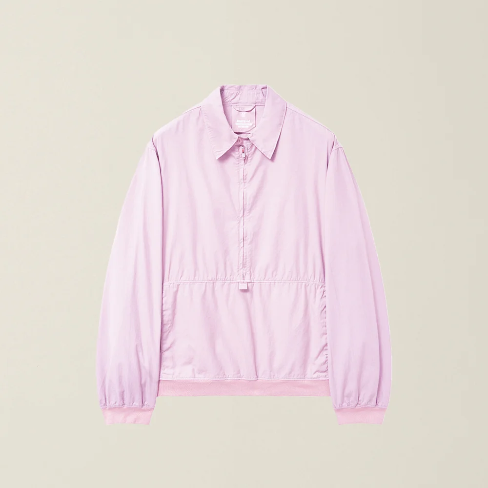 STANDARD COLLAR HALF ZIP-UP SHELL PINK