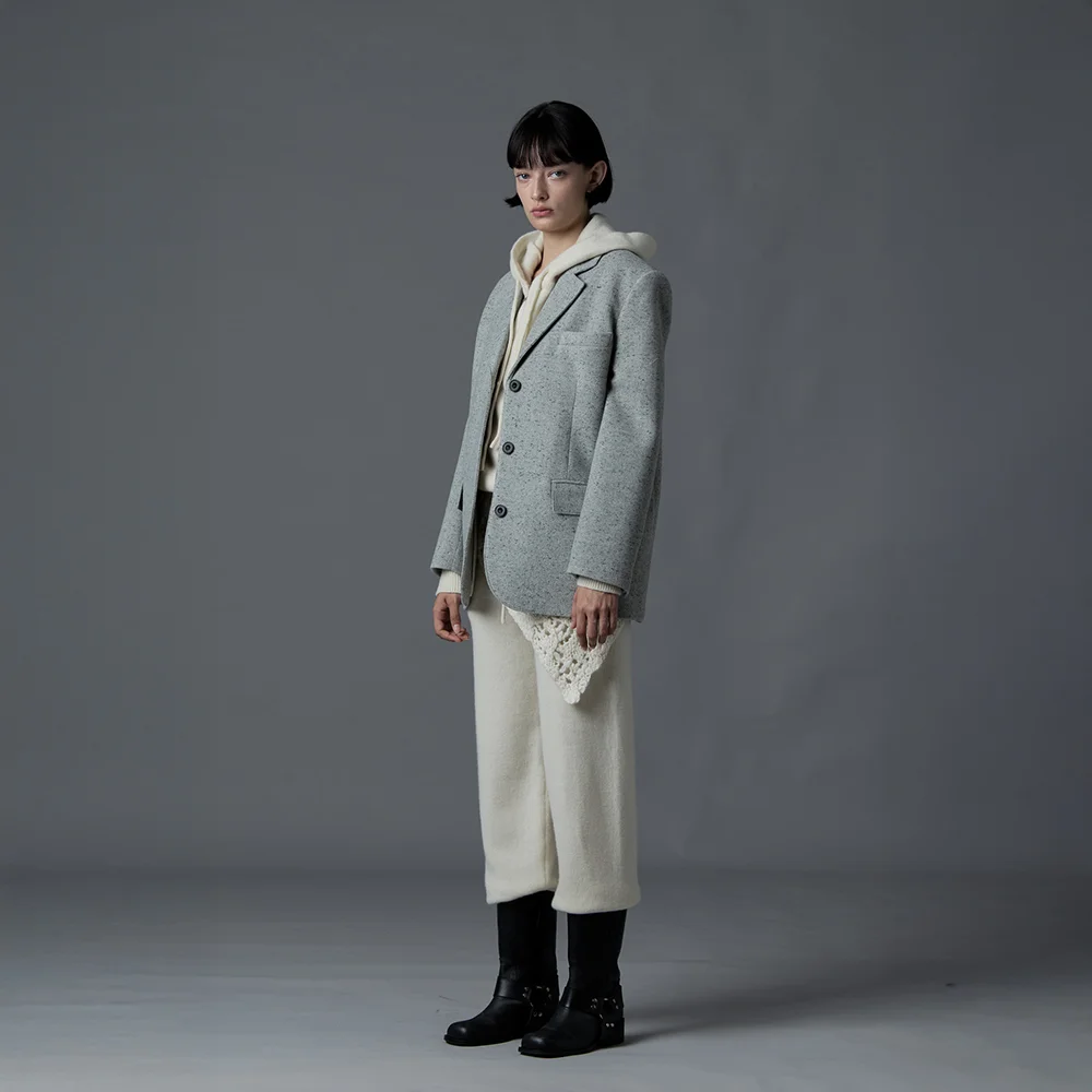 Nep Wool Tailored Jacket (Gray)