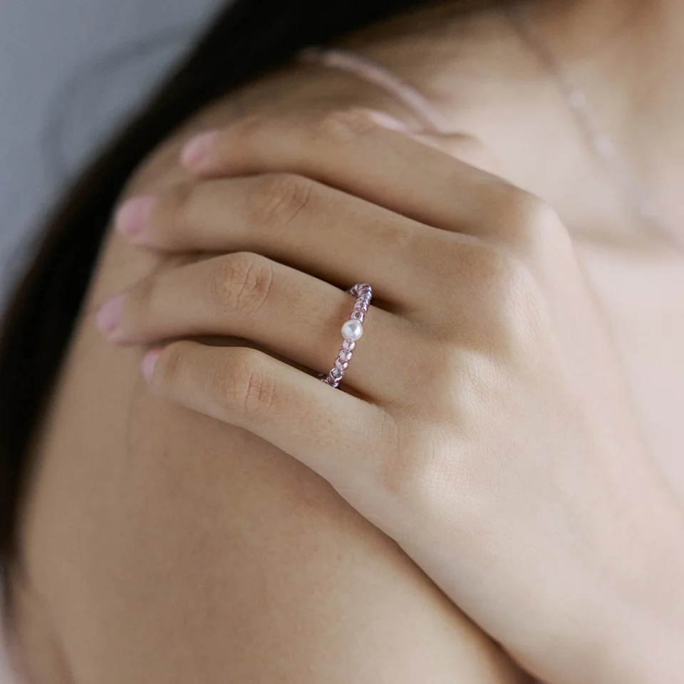 Light violet beads ring