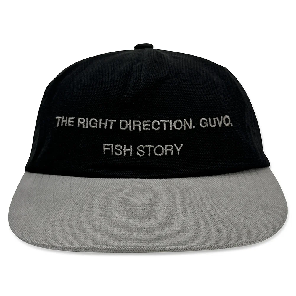 FISH STORY vintage cap, black&grey