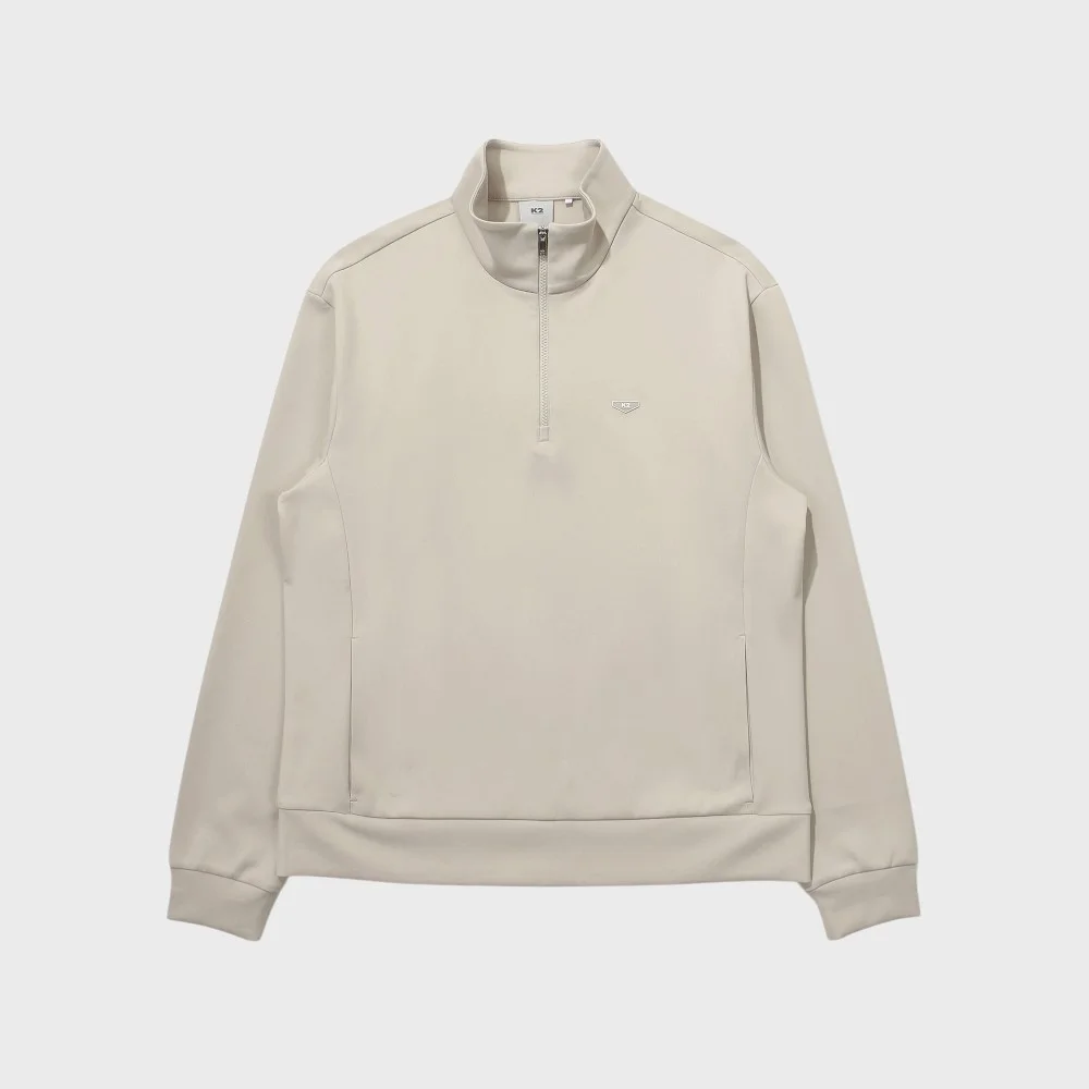 標誌款 長袖 拉鏈上衣 W _Light Beige_KWP24262E1